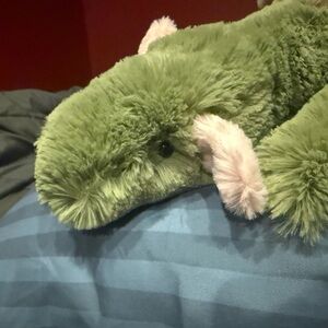 Jellycat Green dragon with Pink Ears & wings